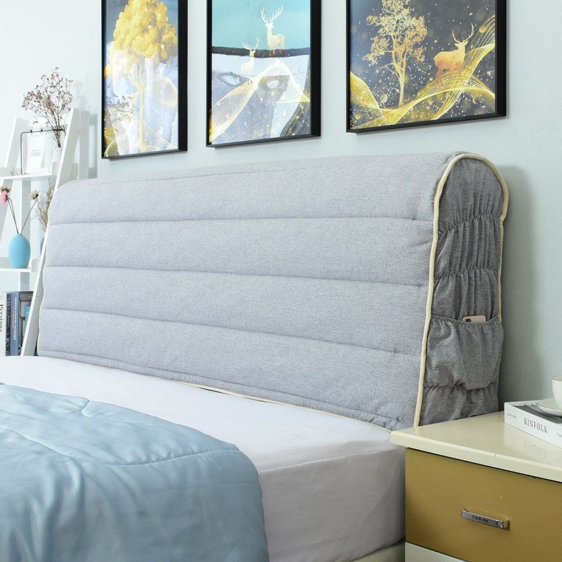 All-inclusive thickened European bed cover Soft bag protective cover Curved wooden bed anti-collision bed cover Nordic style dust cover