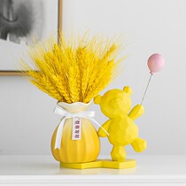 ins air-dried flower ceramic vase light luxury living room desktop home flower arrangement decoration barley ear cashier decoration