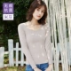 Đồ lót nữ không mặc quần lót nhiệt mặc áo dài tay đáy quần Học sinh Top One Piece Winter Thin Skinny Quần áo mùa thu - Áo ấm