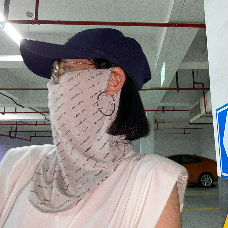 Trendy sun protection artifact neck protector integrated internet celebrity driving cover full face ice silk ear hanging mask anti-ultraviolet female - Taobao