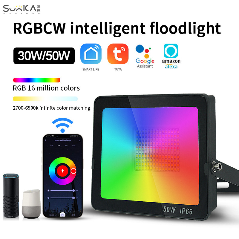 Cross-Border Graffiti Smart Wifi+Bluetooth Rgbcw New Product App Floodlight Colorful Courtyard Atmosphere Led Floodlight Cross-Border Graffiti Smart Wifi+Bluetooth Rgbcw New Product App Floodlight Colorful Courtyard Atmosphere Led Floodlight