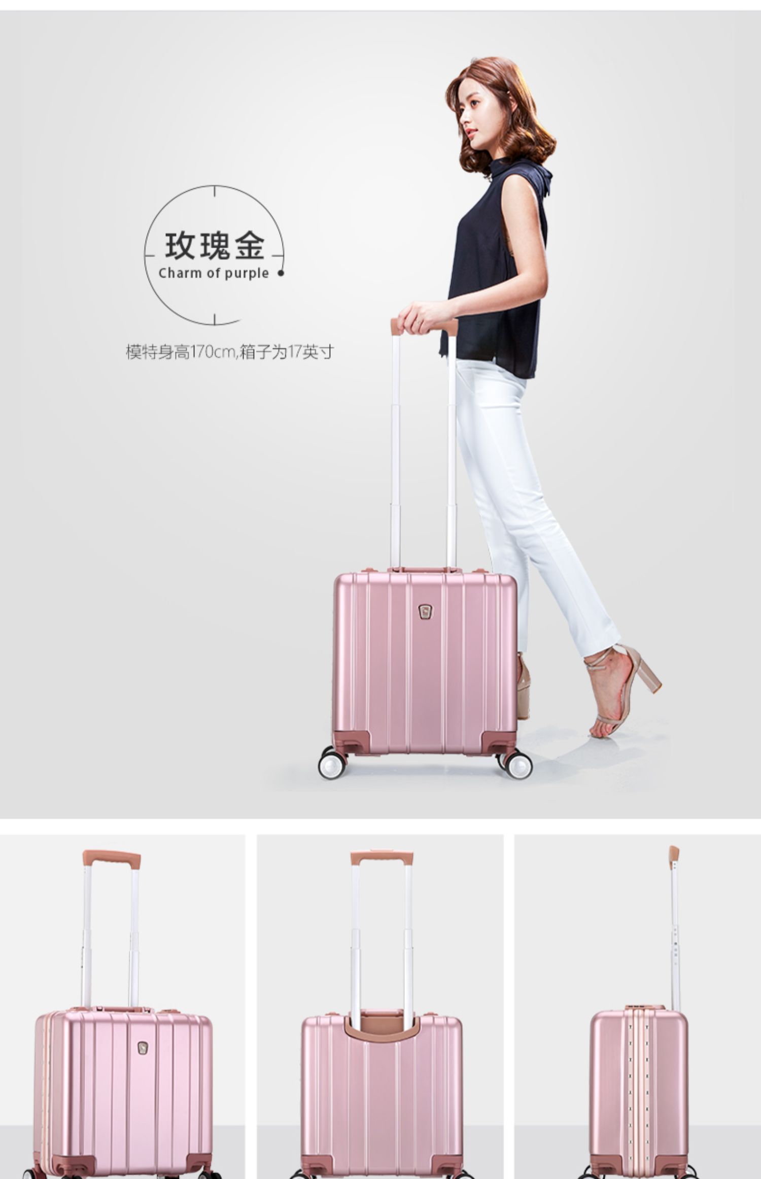 Aihua Shi xe đẩy trường hợp bánh xe du lịch hành lý 17 inch kinh doanh lên máy bay vali mật khẩu hộp kéo hộp - Va li vali trẻ em