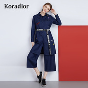 2019 mùa đông Dress Mid-Chiều dài Denim ăn mặc Coat Koradior Leitir Nhãn hiệu nữ