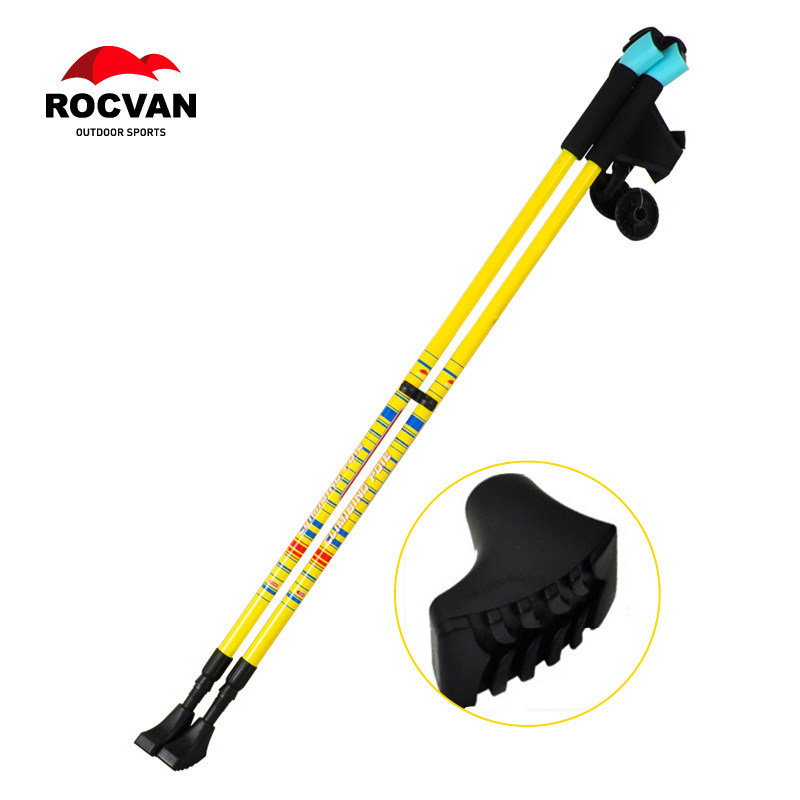 Norable Mountaineering Cane Hiking Telescopic Twin-Stick Outdoor Lightweight Portable Multifunctional Climbing Mountain Travel Aluminum Alloy Cane