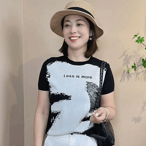 Шелковая тонкая летняя футболка для матери, изысканный стиль
