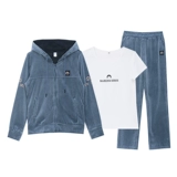 Вельветовый комплект, модный спортивный костюм с капюшоном для отдыха, 3 предмета, коллекция 2021, оверсайз