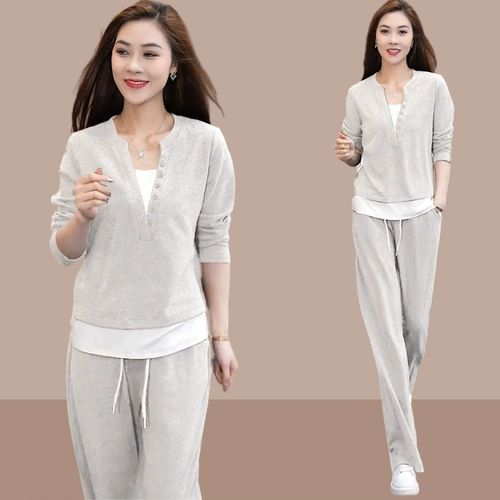 Осенняя толстовка, комплект, спортивный костюм для отдыха, в западном стиле