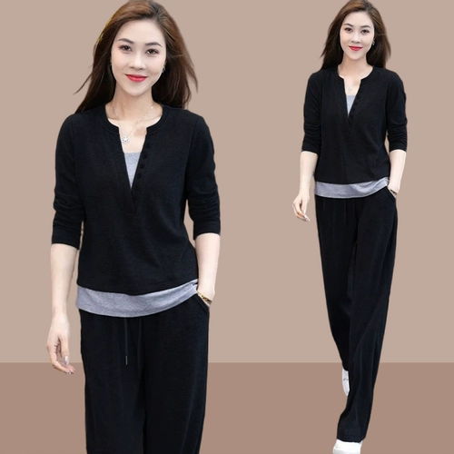 Осенняя толстовка, комплект, спортивный костюм для отдыха, в западном стиле