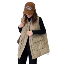Down Vest Womens White Duck Down 2024 Autumn and Winter New Mid-Length Outer Wear Loose Large Size Thickened Cotton Vest Jacket