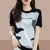 Летняя трикотажная футболка, европейский стиль, в западном стиле, свободный крой