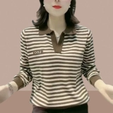 Осенний лонгслив для матери, футболка polo, в западном стиле