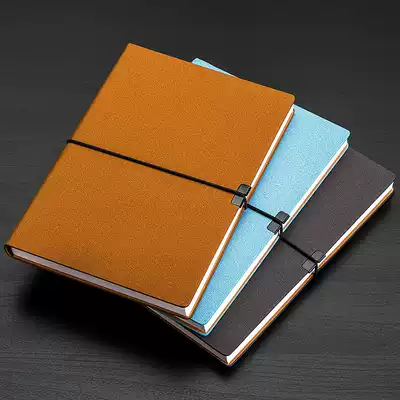 Customized business notebook thickened A5 notepad creative belt strap simple art exquisite College student diary leather high-end office notebook stationery customized printable LOGO