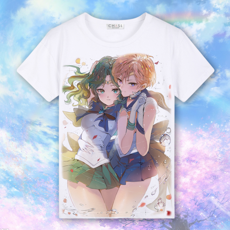 Sailor Moon T-Shirt Luna Ít Bunny Mùa Hè trang phục phim hoạt hình xung quanh hai nhân dân tệ ngắn tay trang phục sinh viên hình dán sticker dễ thương