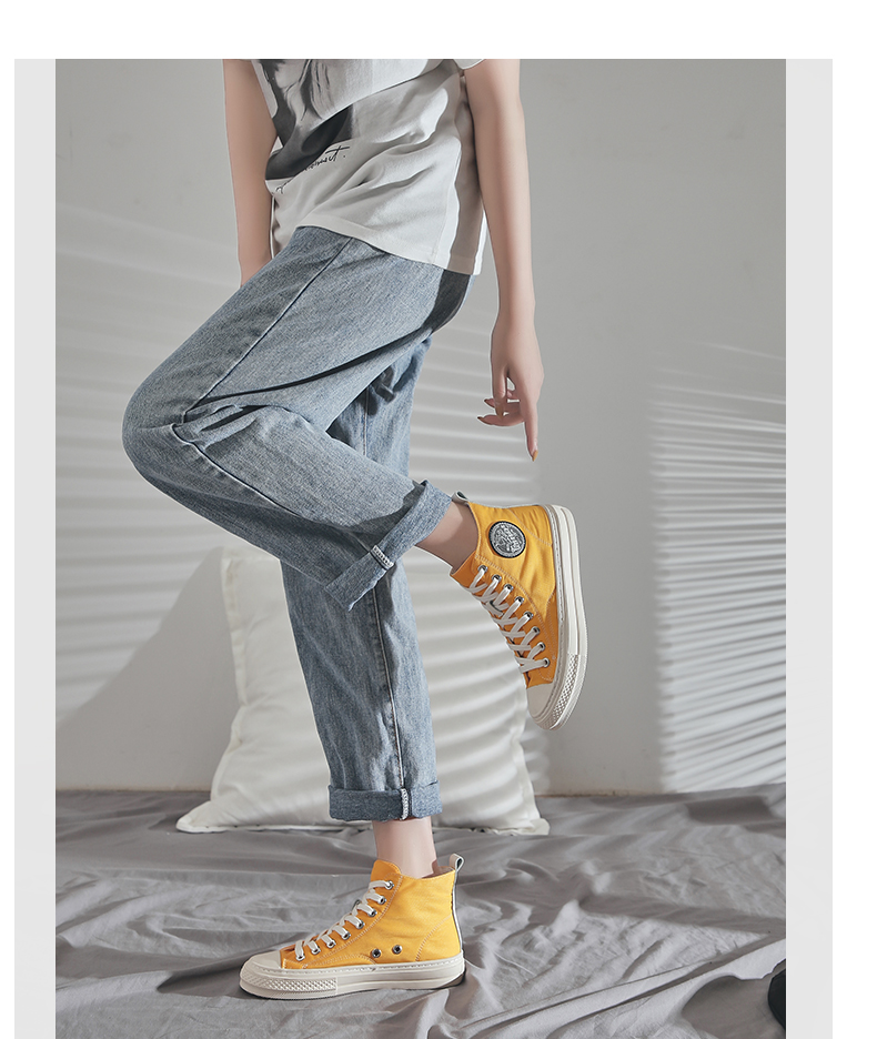 Chiến binh bầu búp bê nam doanh-top cao giày giày vải cherry nổ giày thay đổi quan vịt phụ nữ hàng ngàn dặm theo hướng gió Xiaji Fan - Plimsolls giày sneaker