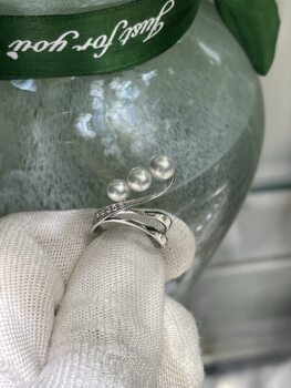 Japanese finished product gradient 5 6.5mm aurora akoya multi-bead ring with natural curvature 18k natural diamond