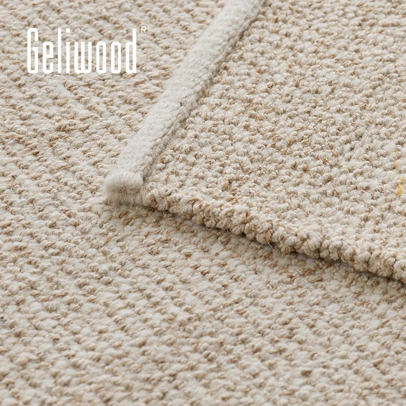 Geliwood Indian Imported Handmade Wool Carpet, Summer Living Room Bedroom Sofa Coffee Table Rug, Woven Vintage