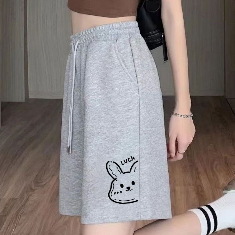 Gray New Style Five-Point Shorts for Women, Summer Thin Casual High-Waisted Slimming Sports Shorts, Loose ins Mid-Length Shorts Gray New Style Five-Point Shorts for Women, Summer Thin Casual High-Waisted Slimming Sports Shorts, Loose ins Mid-Length Shorts