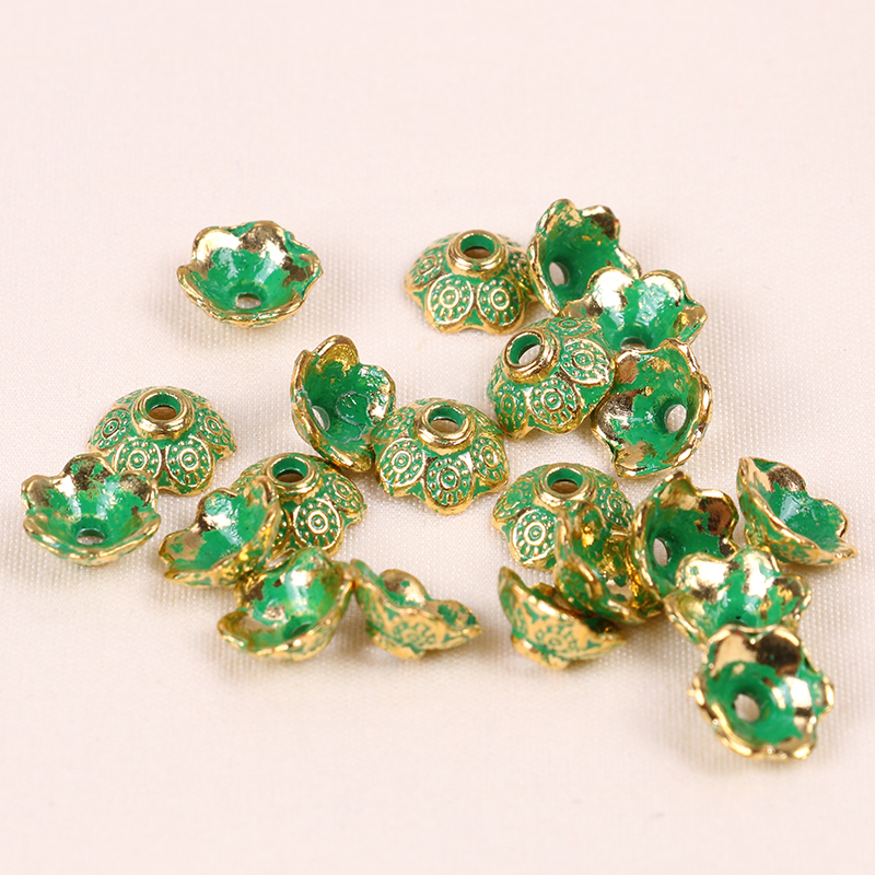 Vintage alloy lotus receptacle spacer jewelry accessories hand-woven hand-tailored necklace pendant accessories diy material