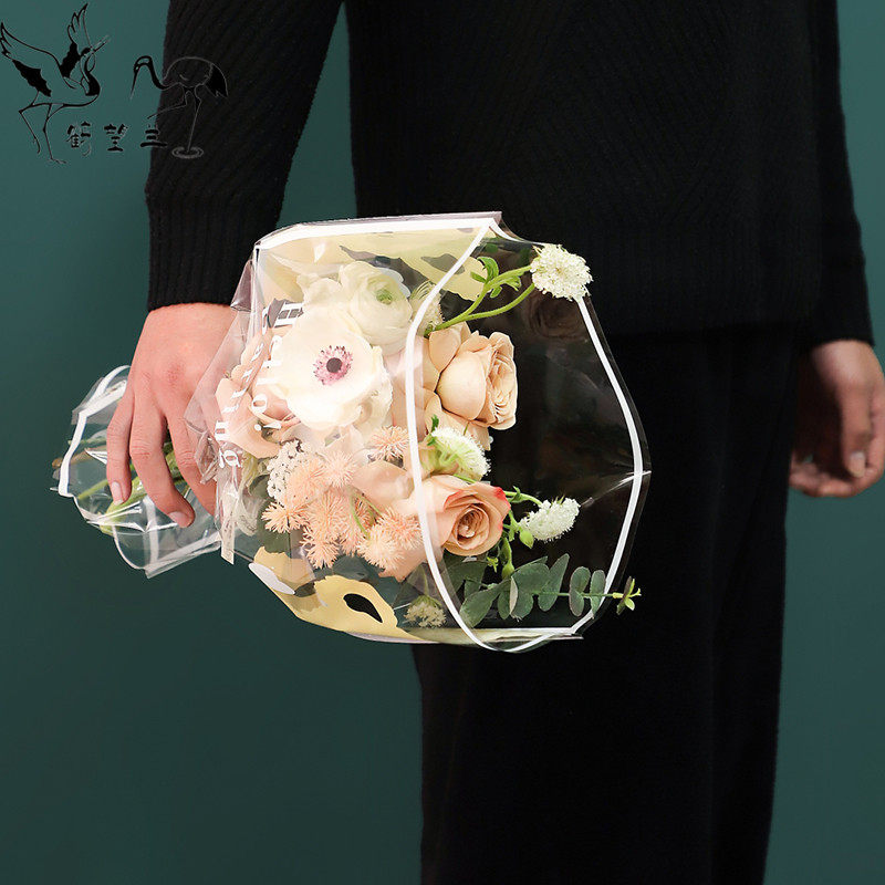 Flowers packaging Five small Bear bouquet Bags Mother's Day Multi-branch Bag Cartoon Transparent Plastic Bag Floral Making materials