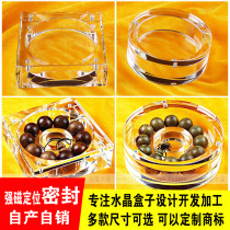 Bracelet box Custom crystal sealed bead bracelet box transparent collection Buddha beads display text play jewelry storage box