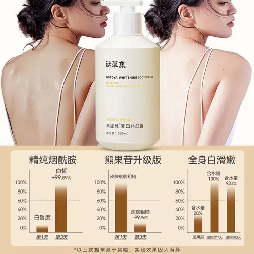 Осветляющий гель для душа содержит никотиновую кислоту для всего тела, устранение тусклости кожи