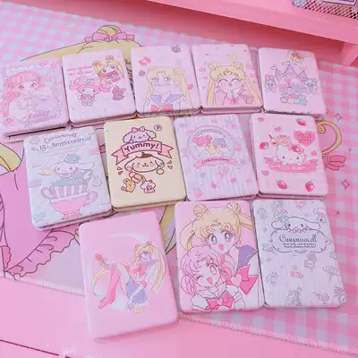 Cute cartoon Melody Gemini Jade dog beautiful girl folding portable small mirror soft sister makeup mirror