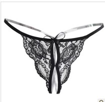 Sexy transparent lace crotch T pants ladies sex underwear passion suit uniform real person