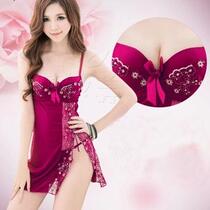 Sexy sling side pajamas nightgown womens sex underwear extreme passion set transparent lace D636