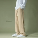 Мужские черные штаны, трендовые универсальные повседневные брюки, свободный прямой крой, изысканный стиль