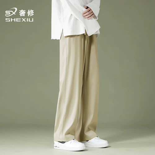 Черные осенние штаны, летние тонкие повседневные брюки, свободный прямой крой