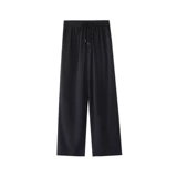 Черные осенние штаны, летние тонкие повседневные брюки, свободный прямой крой