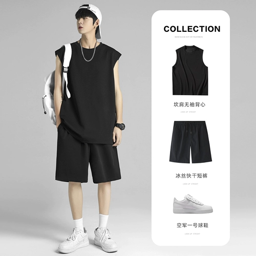 Летняя трендовая хлопковая майка без рукавов, жилет для спортзала, футболка, свободный крой