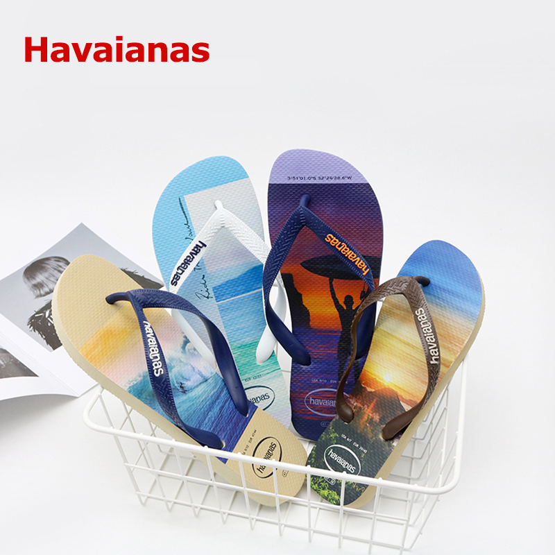 Havaianas Official Store Genuine Brazilian Flip-Flops for Men, Summer Beach Non-Slip Havaianas Flip-Flops
