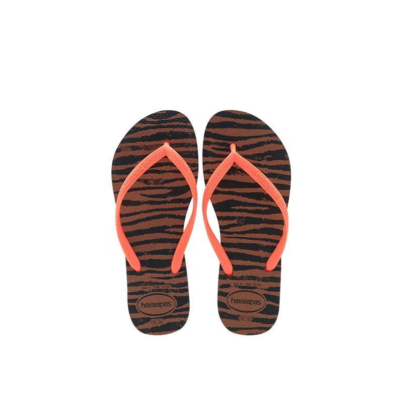 Шлепанцы Havaianas Havana с подкладкой из натуральной кожи, не скользящие, для женщин, летняя пляжная обувь, леопардовый принт Havana