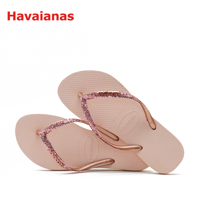 Havaianas Exclusive Store Product Super Shiny Flip-Flops for Women to Wear Outside, Summer Beach Havaianas Flip-Flops