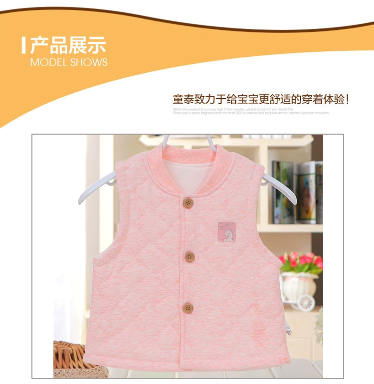 Tongtai mới cotton mỏng vest vest đứng cổ áo mùa xuân và mùa thu và mùa đông quilted vest vest mùa thu và mùa đông vest