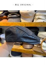 Sandwich ORIGINAL autumn winter new PU leather forward cap ins Han version Berehat retro short-brim duck tongue cap