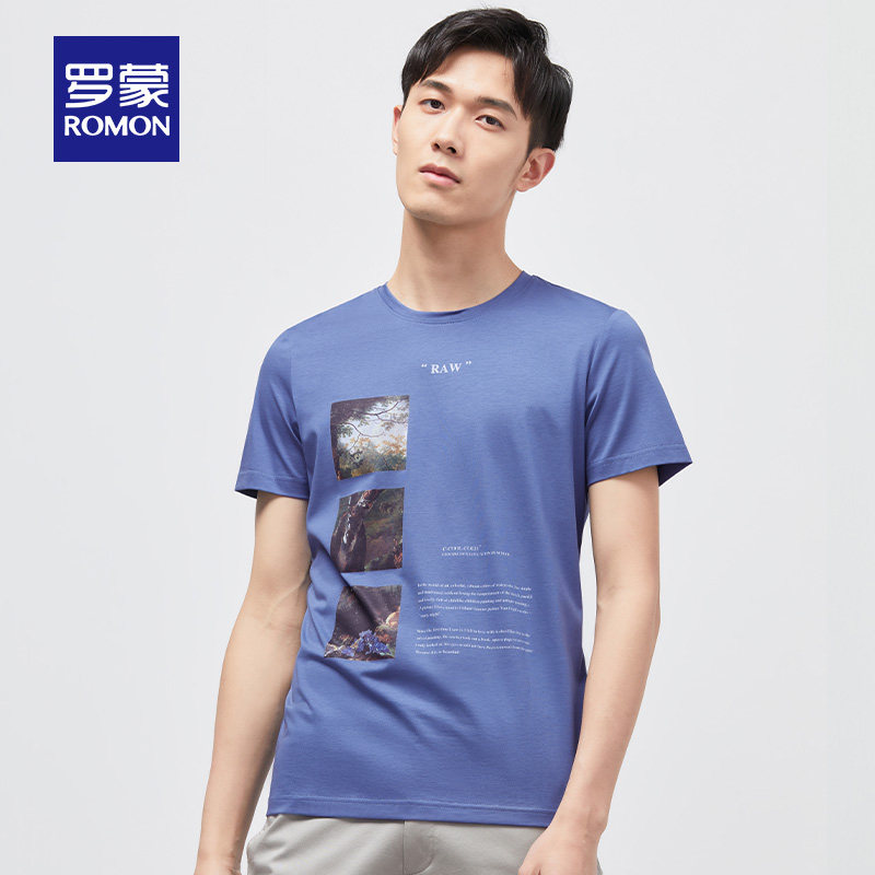 罗蒙 中青年 男式休闲短袖T恤 任选3件 天猫优惠券折后￥99包邮 50多款可选