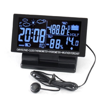 EC60 large screen backlight car clock indoor and outdoor temperature and humidity weather forecast voltmeter compass multi-function