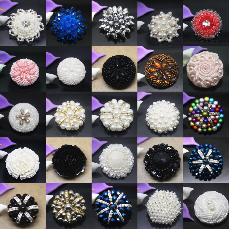 Delicate handmade large coat decorative buttons Pearl Buttoned by hand woven button Fur Coat Decoration Large Buckle Upscale Flower Buttons