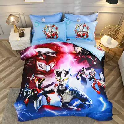 Altman four-piece cotton cotton children Boy 1 5m1 8 bedding 1 2 cartoon students three-piece set