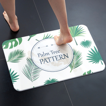 Green Plant Home Silicon Algae Clay Footbed Bathroom Slip Mat Kieselguhr Water Suction Speed Dry Bathroom Toilet Doormat Floor Mat