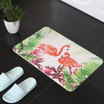 Ground Floor Mat Fire Birds Silicon Algae Clay Foot Mat Bathroom Home with Kieseldidge Mat Suction Speed Dry Toilet Doormat