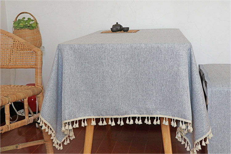 Bàn cà phê bàn ​​vải vải cotton và vải lanh màu xám nhạt màu xanh lá cây IKEA Bắc Âu phòng hội nghị lớn bàn làm việc vải bàn - Khăn trải bàn khăn trải bàn đám cưới