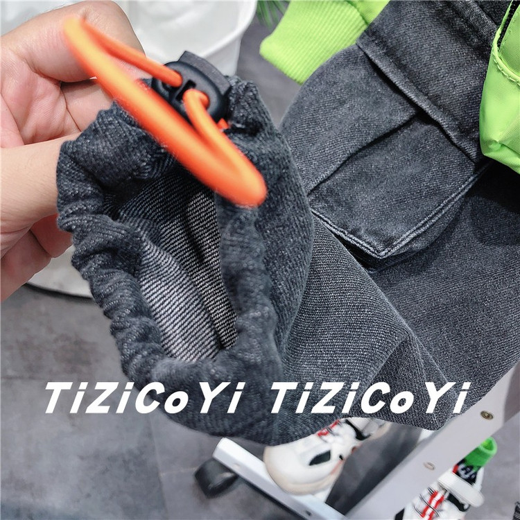 Детская куртка Жан 儿童牛仔外套卡通印花2021春秋新款宽松洋气小童宝宝秋装网红上衣 Tagkita