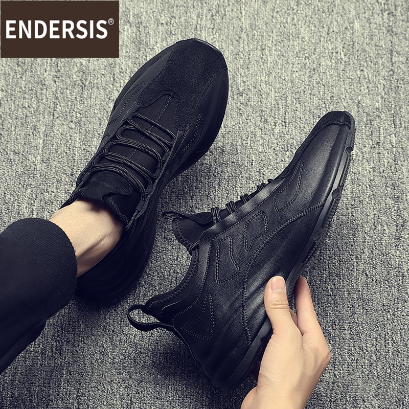 Leather sports shoes men's autumn and winter 2020 new British all-match Korean version trend men's casual shoes leather shoes genuine leather