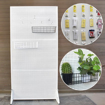 Landing hole board storage shelves supermarket mobile phone accessories stall jewelry rack exhibition kindergarten adhesive hook display rack