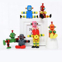 Wooden 100 Variable Robot Children Early Teaching Creative Deformation Elastic Robot Assembled Cartoon Puzzle Toys