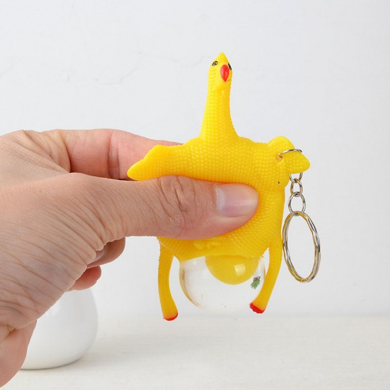 Creative outlet Chicken Toy Whole People Funny Knead and Air Outlet Decompression Can Hang Key Buttons Evil Fuck Off Egg-laying Hens Toys