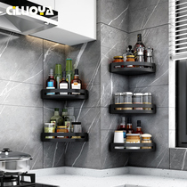 Kitchen triangle shelf Wall-mounted condiment wall storage rack Punch-free seasoning kitchenware storage rack